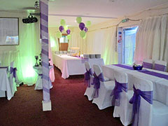 Clubhouse interior set up for party