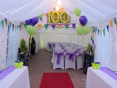 Clubhouse marquee decorated for private party